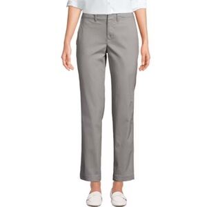 NWT Lands’ End Women’s Gray Mid Rise Classic Straight Leg Chino Ankle Pants